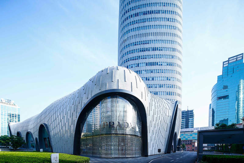 View of the headquarters building of LVMH China, also known as the L'Avenue  Shanghai shopping center, resembling a boot in Shanghai, China, 28 Novembe  Stock Photo - Alamy
